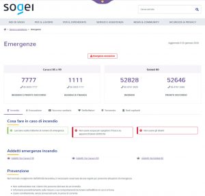 Pagina emergenze intranet Sogei